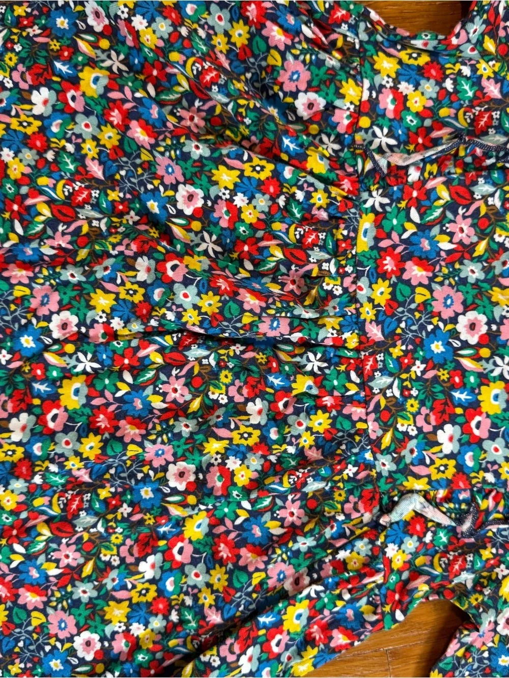 Mini Boden Pastel Floral One-Piece with Blue Logo
